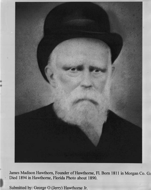 Portrait of James Madison Hawthorn, founder of Hawthorne - Hawthorne, Florida