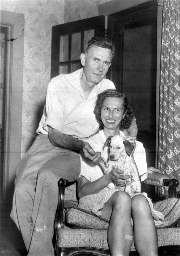 Mr. and Mrs. Forrest Granger with their puppy - Tallahassee, Florida.