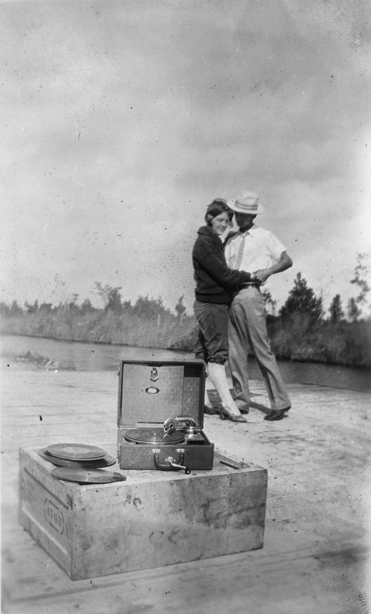 Bessie Roth Hill dancing with a friend - Tamiami Trail, Florida