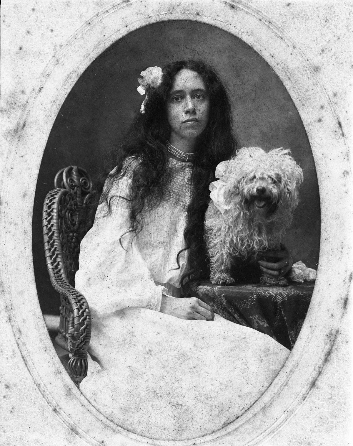 Portrait of Cassandra Alice Sweeting with her dog Watt - Tallahassee, Florida.