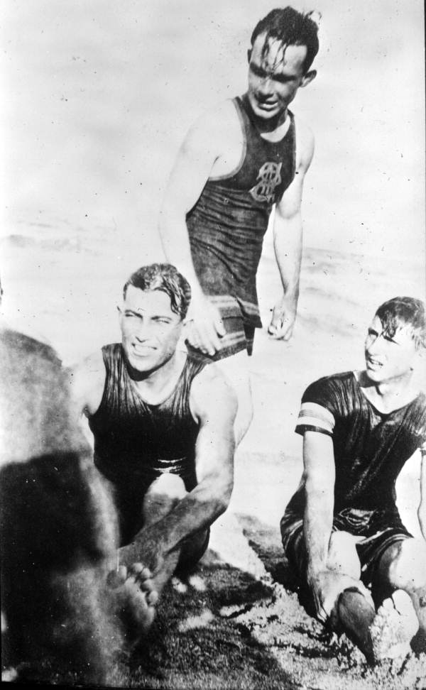Unidentified men at the beach - Miami, Florida .
