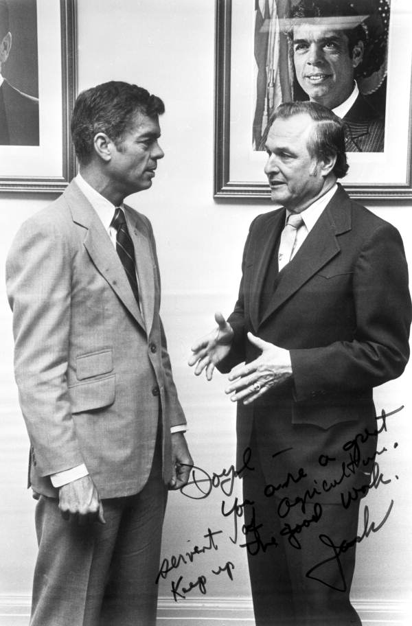 Florida Agricultural Commissioner Doyle Conner with U.S. Secretary of Agriculture John Block at the NASDA Task Force meeting.