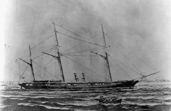 C.S.S. Florida anchored with longboat away