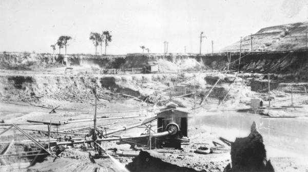 Mining and removing overburden from the land-pebble phosphate.