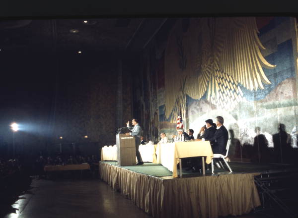 View of Governor Claude Kirk delivering speech at a National County Convention - Washington, D.C.