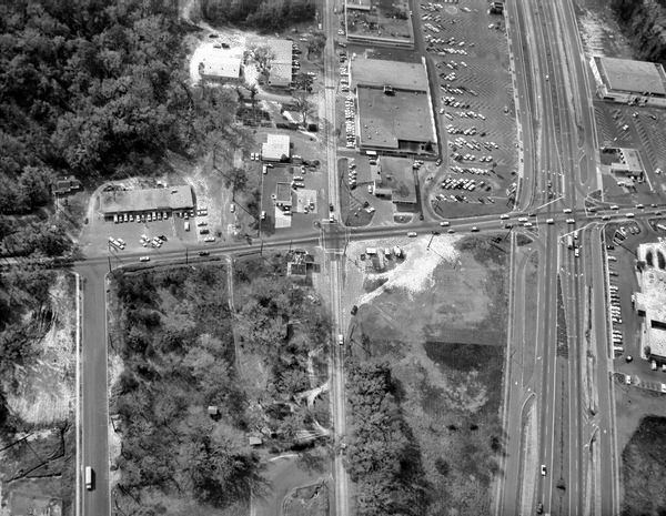 Aerial view of intersections of Magnolia, Lafayette and Apalachee.