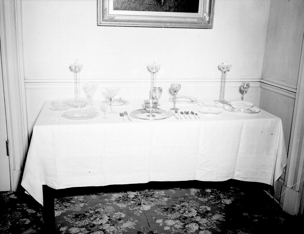 Tableware set on display at Goodwood