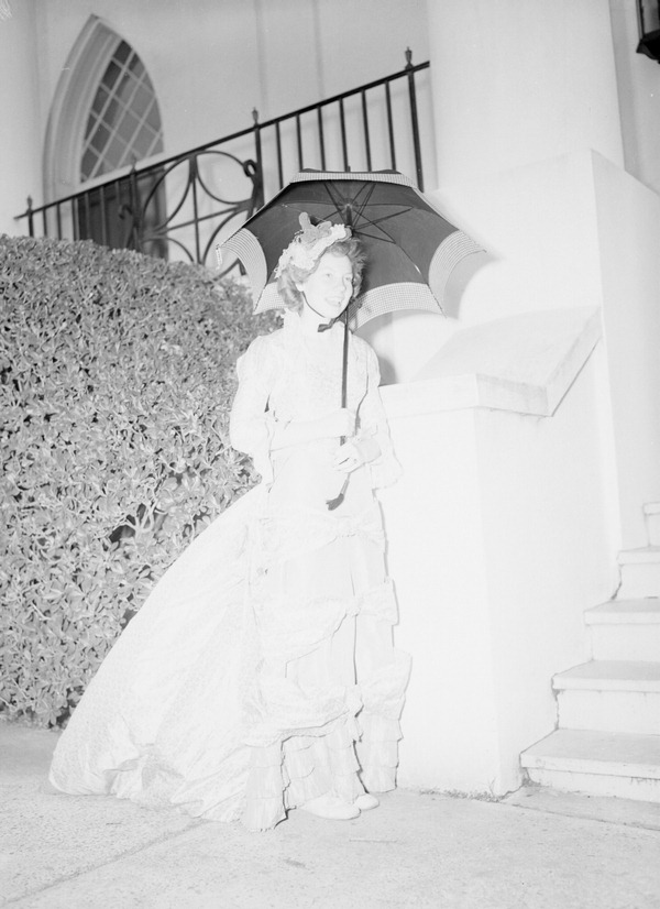 Tallahassee Women's Club member in costume at the First Presbyterian Church