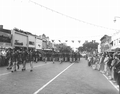 Military group marching in Governor Dan McCarty's inaugural parade.