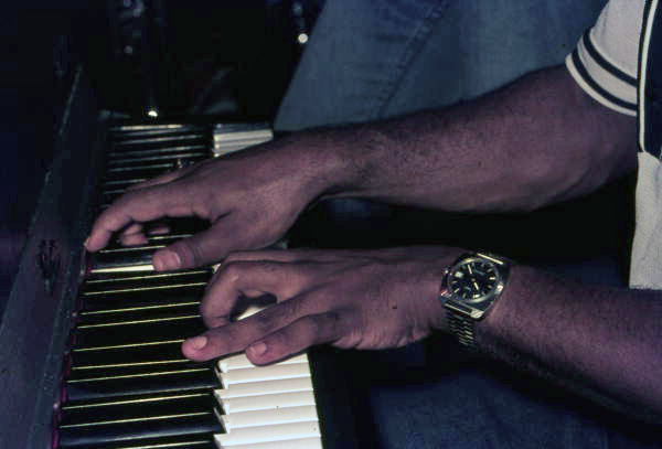 Close-up view of piano being played during band performance - Tallahassee, Florida.