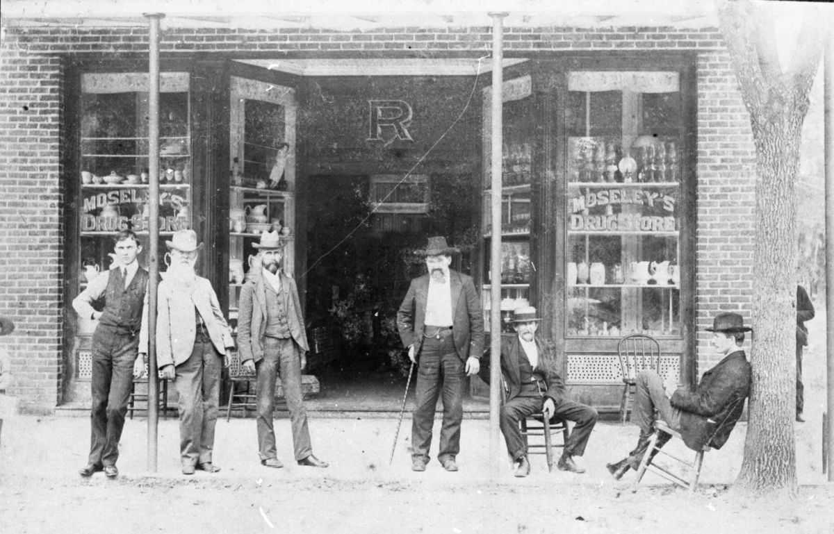 Group of men in front of Moseley's Drug Store - Madison, Florida
