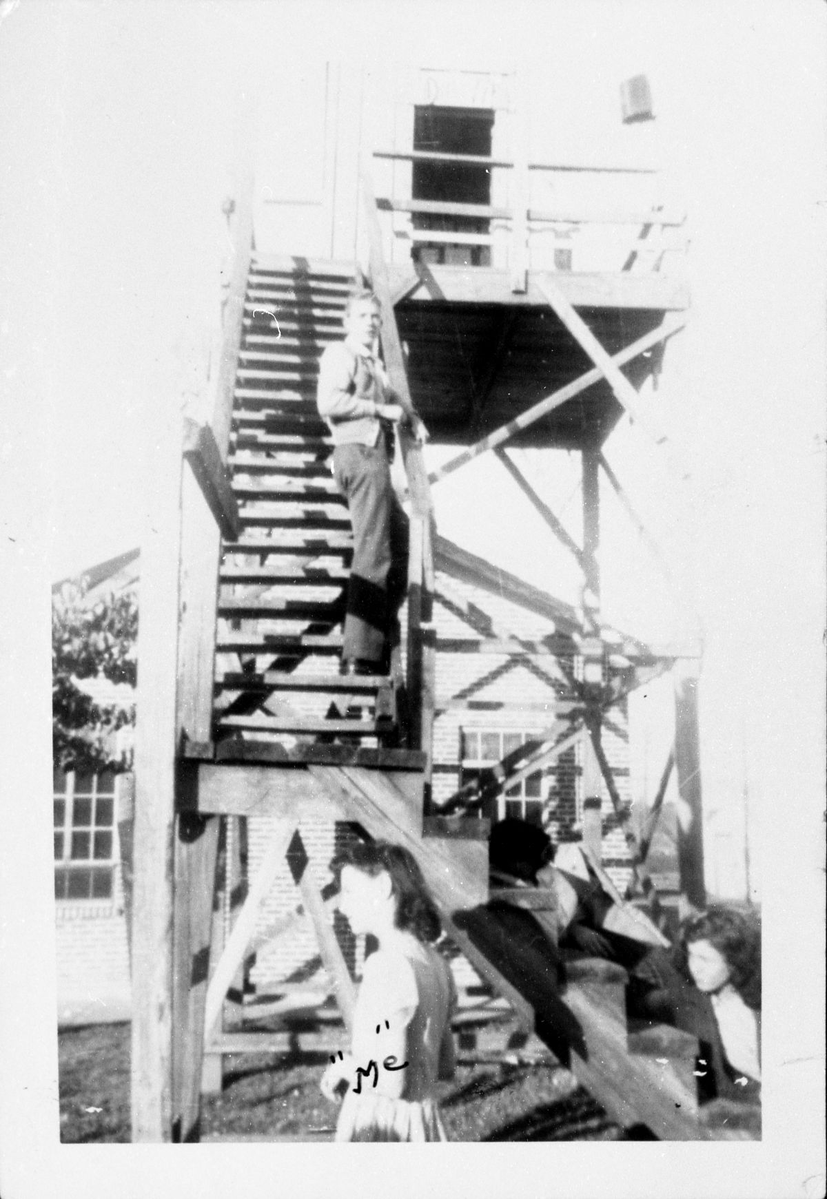 Edwina Warren and friends at "look out" post during the war - Greenville, Florida