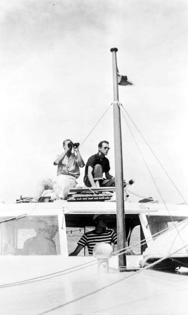 Men on treasure hunting expedition - Gorda Cay, Bahamas