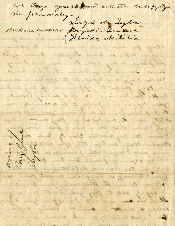 Brigadier General Joseph M. Taylor to Cyprian T. Jenkins, May 22, 1861
