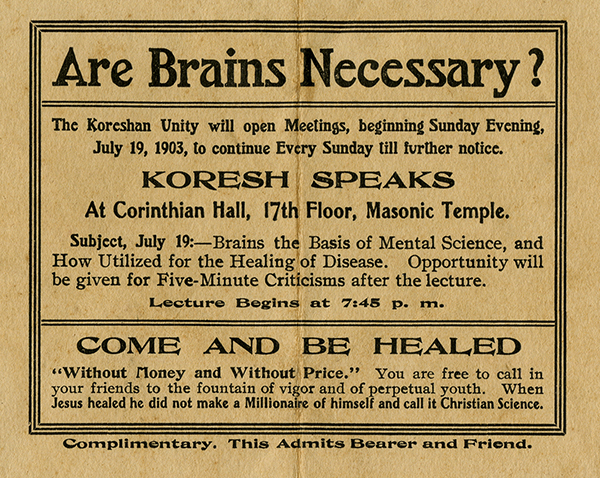 Lecture pamphlet, 1903
