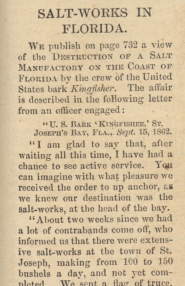 Destruction of a Rebel Salt Factory, on the Florida Coast