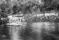 Scene from the filming of "Revenge of the Creature" at Silver Springs.