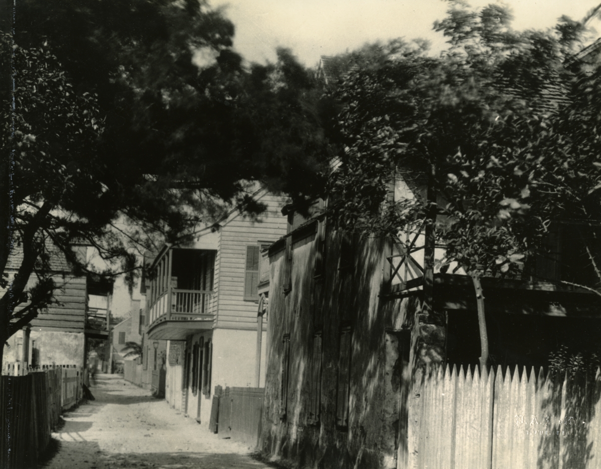 Looking north on Marine Street in St. Augustine, Florida.