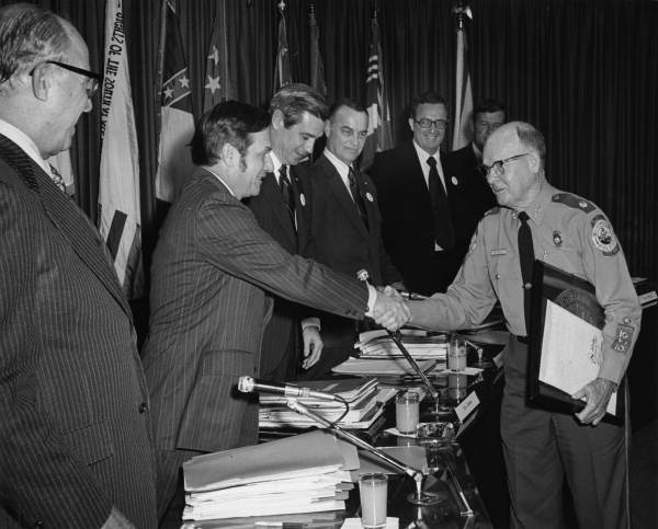 Florida Park Service park ranger and manager Carlos Maxwell being honored by the Florida Cabinet upon his retirement - Tallahassee, Florida.