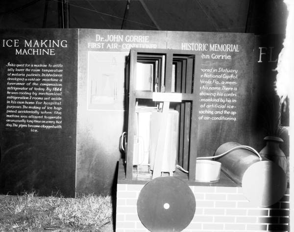 Exhibit on ice-making maching at John Gorrie Museum State Park - Apalachicola, Florida.