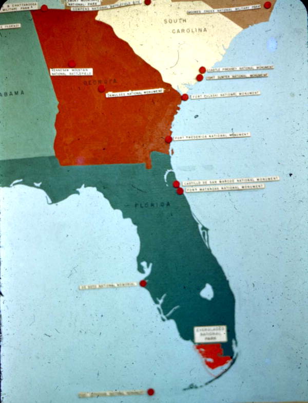 Map depicting notable sites.