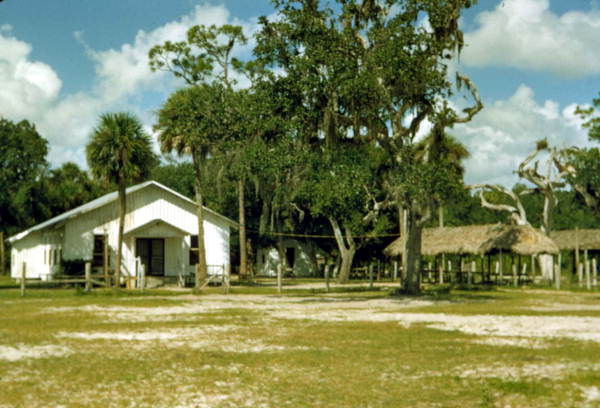 Seminole Indians dwellings at the Big Cypress Seminole Indian Reservation