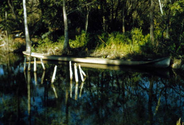 Seminole Indian dugout canoe at the Dania Seminole Indian Reservation