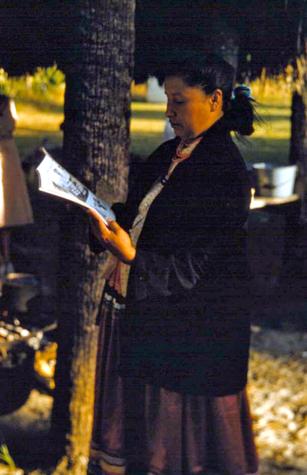 Seminole Indian woman reading