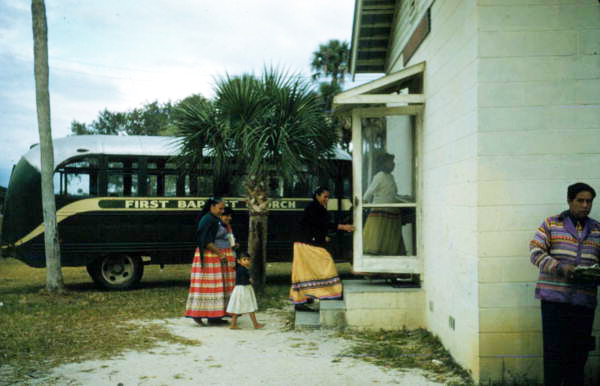 Seminole Indians at the Indian Baptist Church - Brighton Reservation, Florida