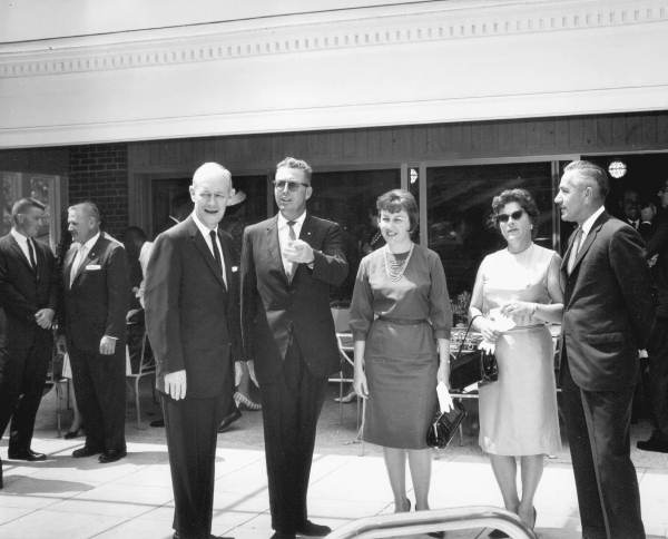 Governor Bryant and others at dedication of the swimming at the Governor's mansion.