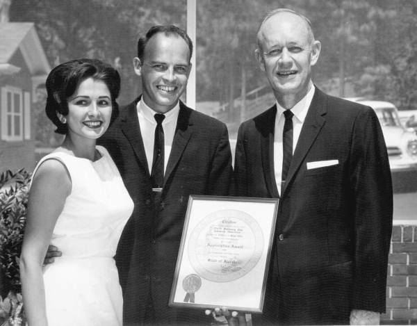 Florida Governor Farris Bryant holding an award.