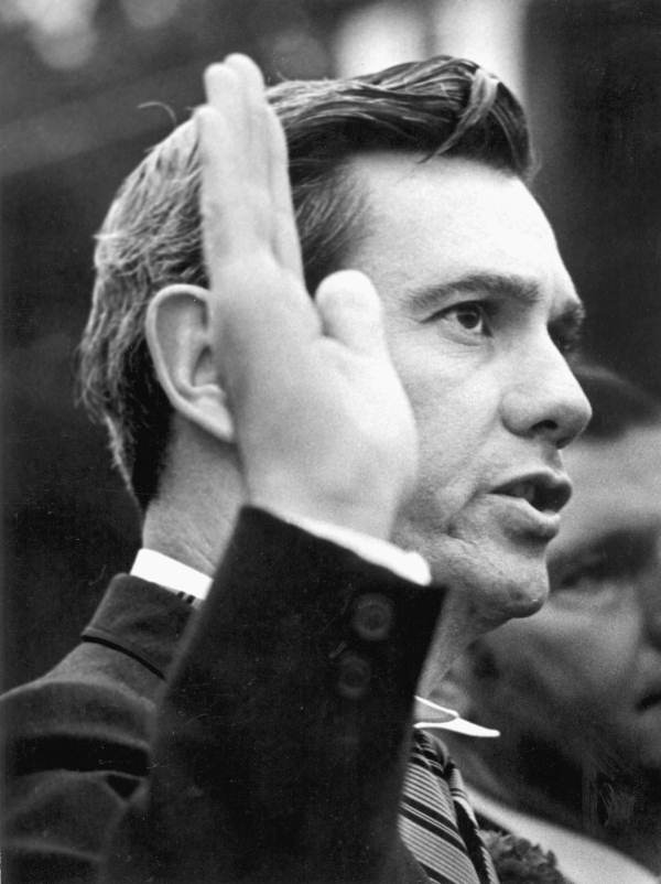 Florida Governor Reubin Askew taking the oath of office during his inauguration