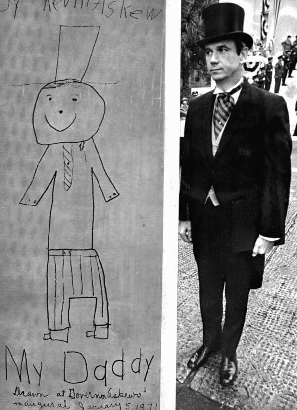 Florida Governor Reubin Askew as drawn by his seven year old son Kevin