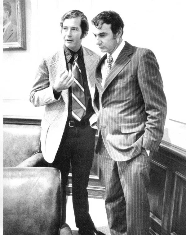 Florida legislative senator Ken Myers listening to Dr. Sidney Morrison