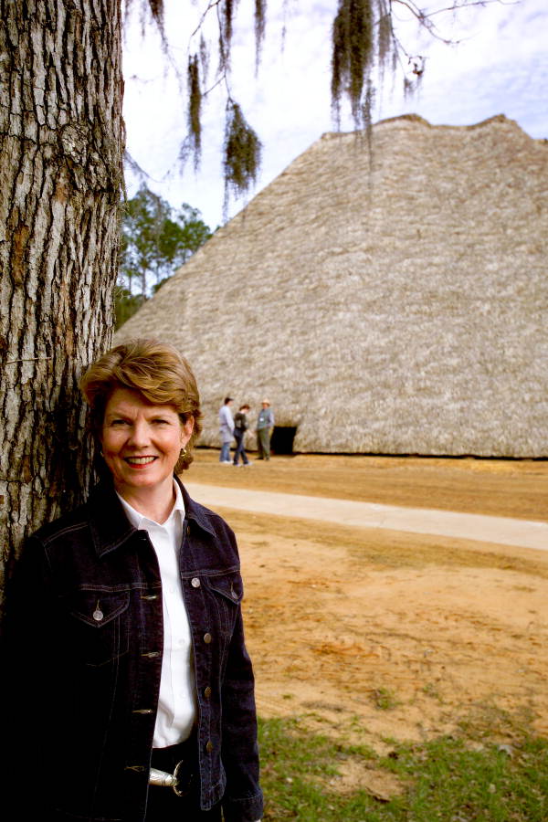 Secretary of State Glenda Hood posing for portrait at the historic San Luis Mission site - Tallahassee, Florida.