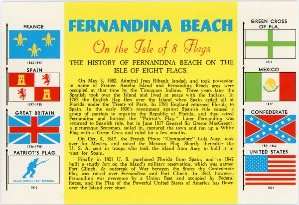 Fernandina Beach on the isle of 8 flags.