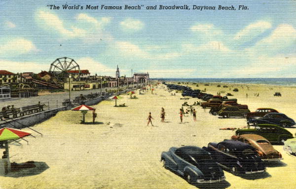 "The World's Most Famous Beach" and Boardwalk, Daytona Beach, Fla.