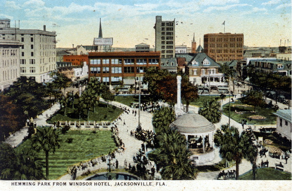 Hemming Park from Windsor Hotel- Jacksonville, Florida.