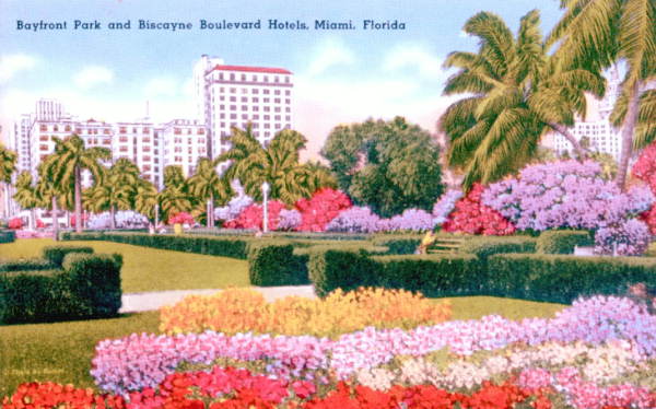 Bayfront Park and Biscayne Boulevard hotels - Miami, Florida..