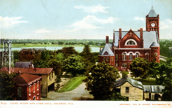 Court house and Lake Cola i.e. Eola - Orlando, Florida.