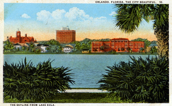 The skyline from Lake Eola