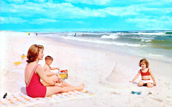 An enjoyable day on the snow white sandy beaches.