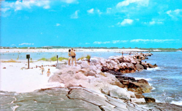 The rock jetties located at St. Andrews State Park in the Panama City area :.