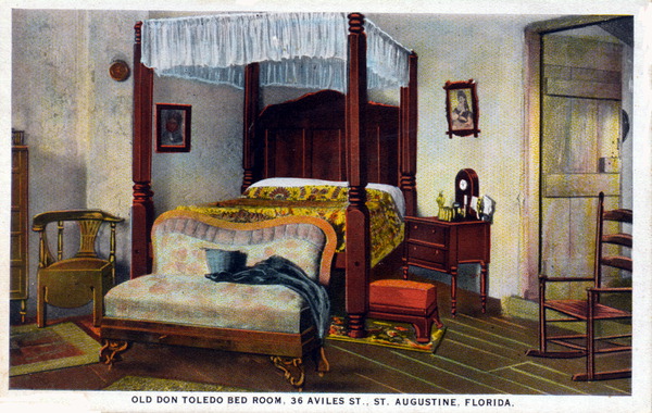 Old Don Toledo bed room, 36 Aviles Street, Street Augustine, Florida.