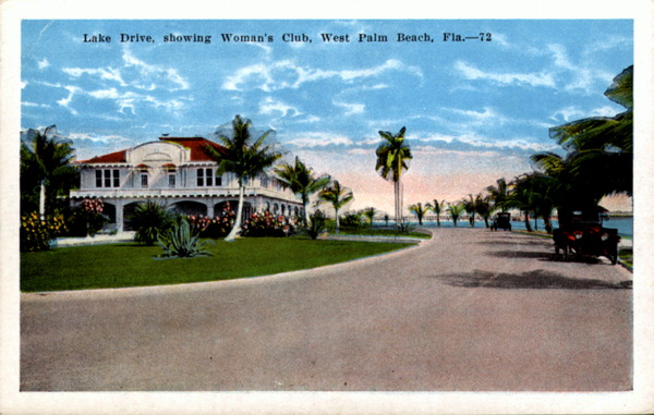 Lake Drive, showing Woman's Club - West Palm Beach, Florida.