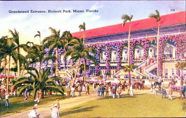 Grandstand Entrance, Hialeah Park, Miami, Florida..