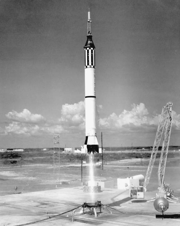 Launch of America's first man in space