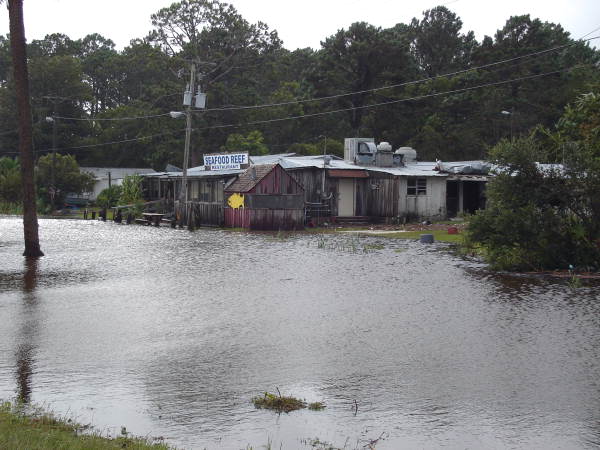 Seafood Reef, Inc. at 511 Hwy 98 west flooded during Hurricane Dennis - Apalachicola, Florida.