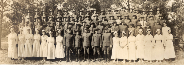 Group portrait of U.S. Army Medical Detachment at Ft. Barrancas in Pensacola.