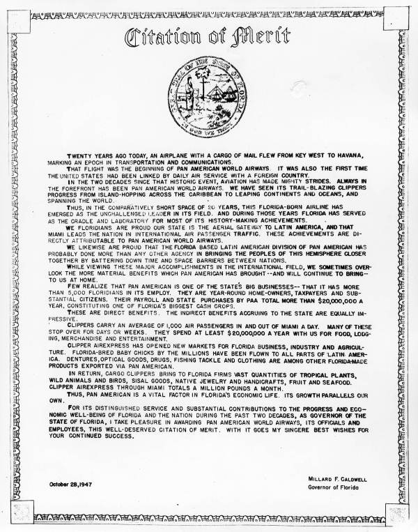 Citation of Merit from the State of Florida